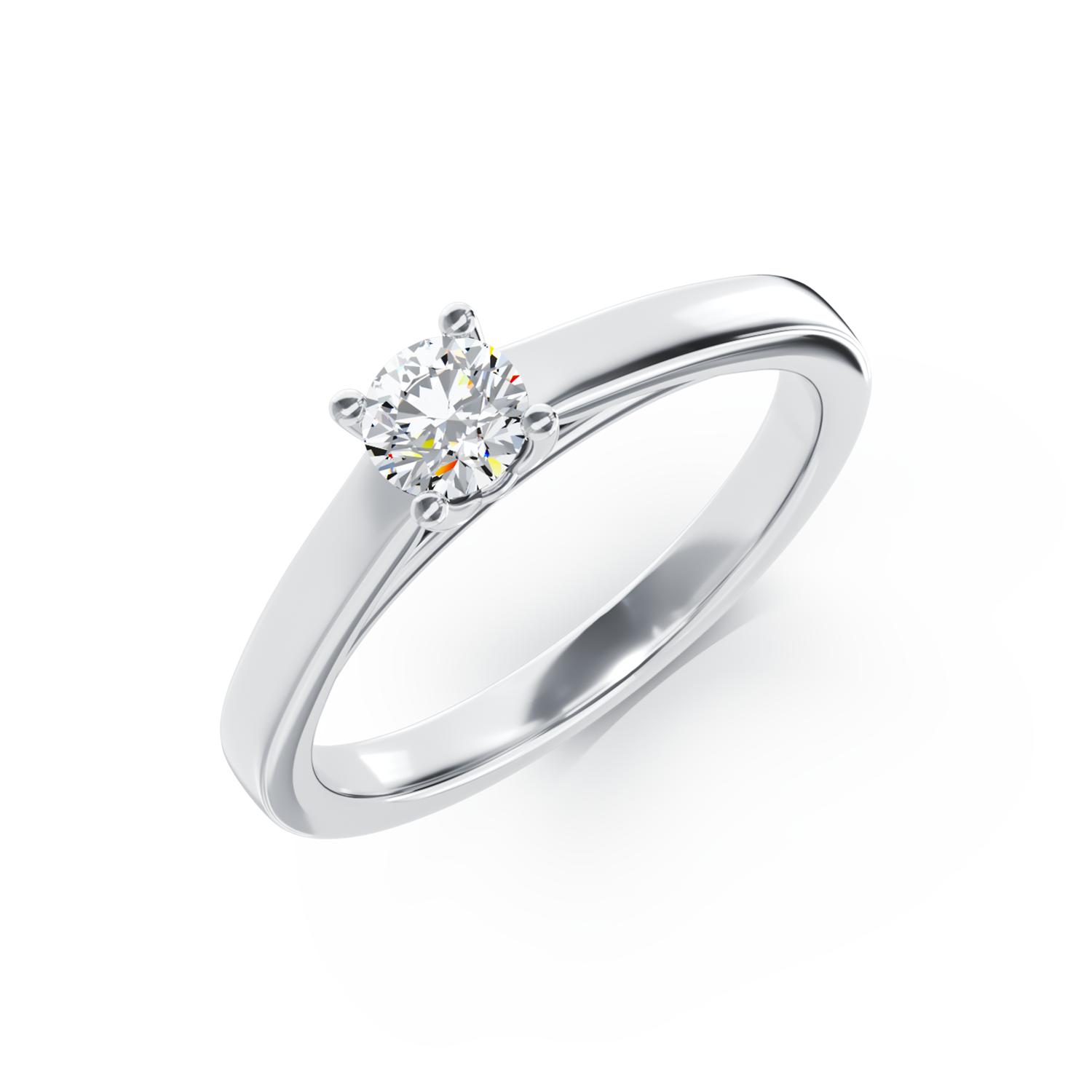 18K white gold engagement ring with a 0.34ct solitaire diamond